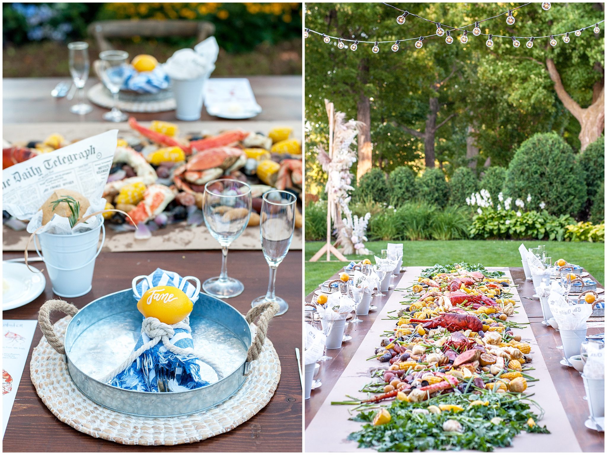 Seafood Boil Backyard Wedding Lake Wedding in Minnesota